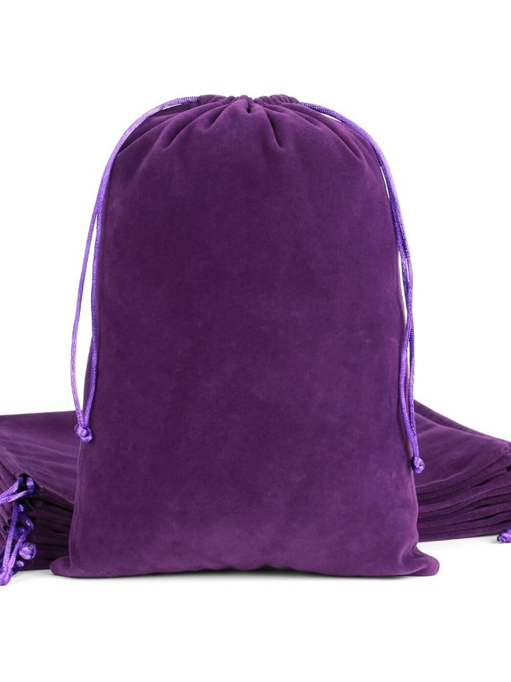 12Pcs Velvet Gift Bags, 7x10” Large Purple Tarot Card Holder